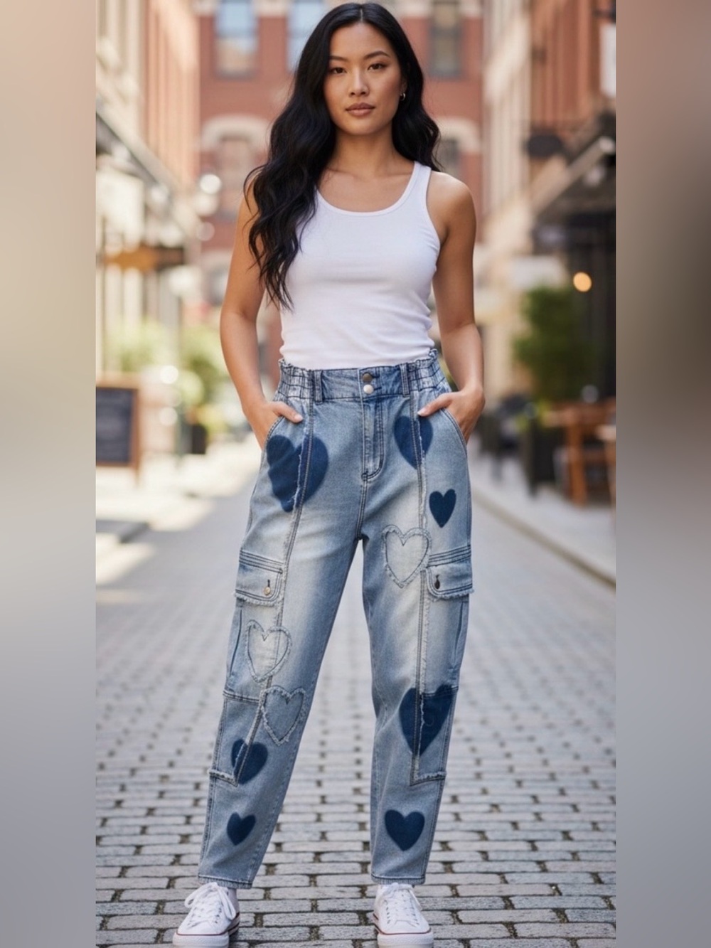 Oli & Hali Light Heart Dyed Cargo Jeans
